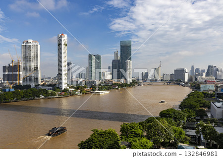 Chao Phraya River scenery in Bangkok, the capital of Thailand 132846981