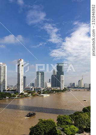 Chao Phraya River scenery in Bangkok, the capital of Thailand 132846982
