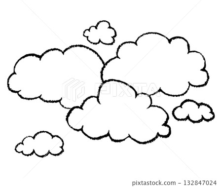 Simple Black Line weather icon. vector cumulus cloud. Hand drawn by chalk. Outline doodle Illustration for climate forecast. Meteorology. Simple Black Line weather icon. vector cumulus cloud. Hand drawn by chalk. Outline doodle Illustration for climate forecast. Meteorology. 132847024