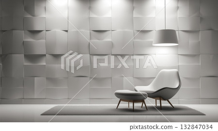 A modern, minimalist space where tranquility and beauty are in harmony 132847034