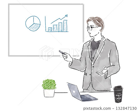 businessman giving a presentation 132847130