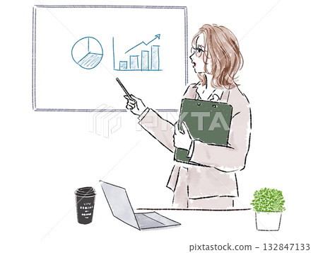 A woman giving a presentation A woman giving a presentation 132847133