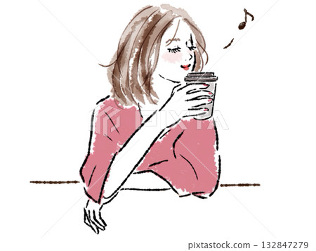 A woman drinking a drink A woman drinking a drink 132847279