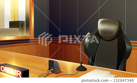 Radio booth during recording 132847348