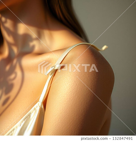 [Female College Student Elegance] High-quality nude-colored dress and mature beauty / studio portrait 132847491