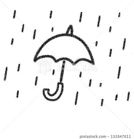 雨的符號，雨傘的插圖。 132847811
