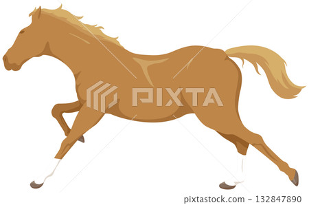 Leaping horse illustration 132847890