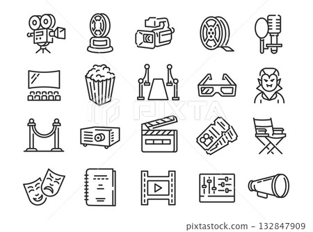 Cinema Icons Set Cinema Icons Set 132847909