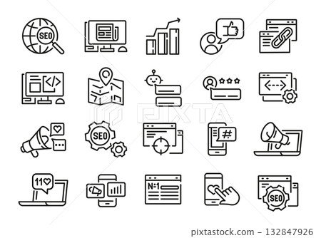 SEO Marketing Icons Set 132847926