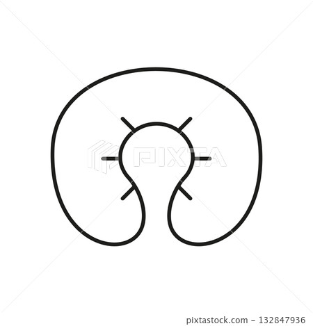 Neck Pillow With Light Bulb Line Icon. Travel Comfort, Innovation, And Restful Sleep Outline Symbol. Ergonomic Design For Long Journeys. Isolated Vector Illustration Neck Pillow With Light Bulb Line Icon. Travel Comfort, Innovation, And Restful Sleep Outline Symbol. Ergonomic Design For Long Journeys. Isolated Vector Illustration 132847936