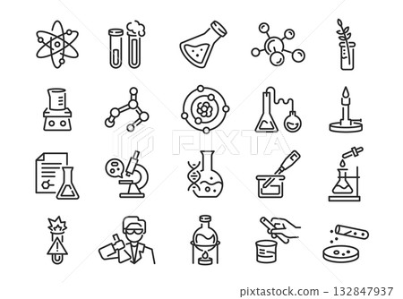 Chemistry Lab Icons Set Chemistry Lab Icons Set 132847937