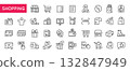 Shopping Line Icons Set 132847949