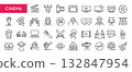 Cinema Line Icons Set 132847954