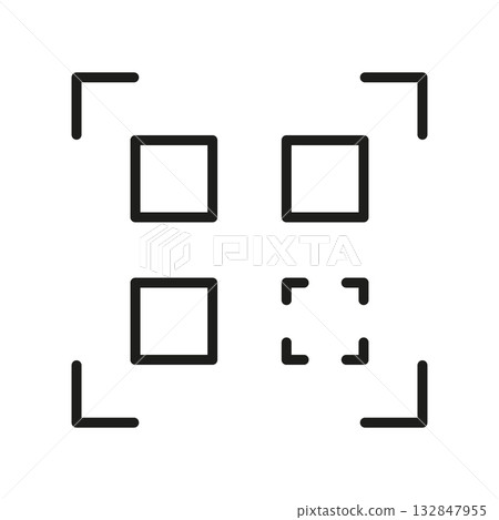 Qr Code Scanner Line Icon. Digital Scanning, Barcode Reading, And Data Capture Outline Symbol. Mobile Payment And Information Access. Editable Stroke. Isolated Vector Illustration 132847955