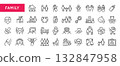 Family Line Icons Set 132847958