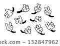 Cartoon Hand Gesture Elements Set 132847962