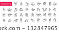 Gestures Line Icons Set 132847965
