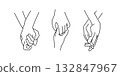 Holding Hands Line Art Set 132847967