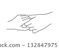 Holding Hands Line Art 132847975