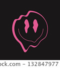 Retro Futurism Smiley Illustration 132847977
