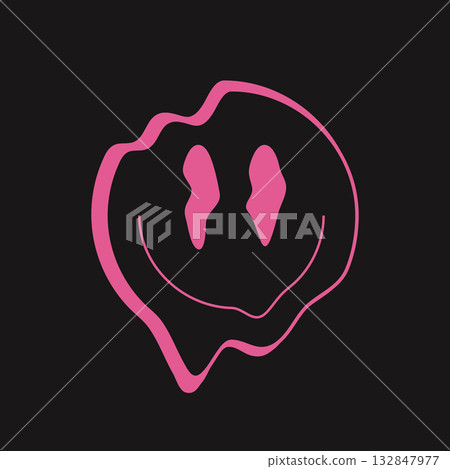 Retro Futurism Smiley Illustration Retro Futurism Smiley Illustration 132847977