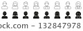 User Avatars with Male and Female Office and Casual Characters Solid Icon Set. Profile Symbols for Account, Interface, Business Contact and Personal Identity Icons. Isolated Vector Illustration 132847978