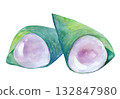 Watercolor illustration, hand-drawn illustration, water dumplings 132847980