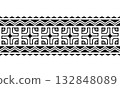 Maori polynesian tattoo bracelet. Tribal sleeve seamless pattern vector. 132848089