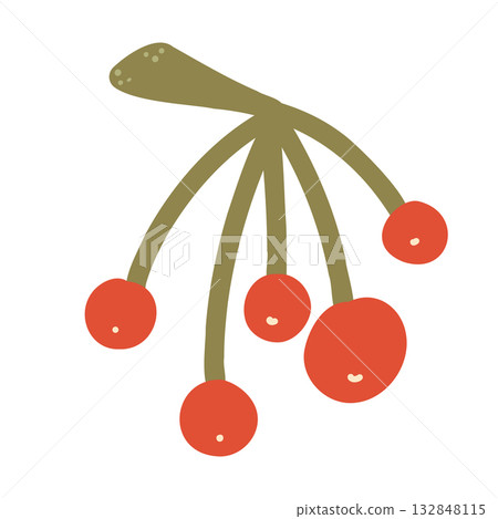 Hand drawn autumn branch isolated on white background. Botanical vector illustration for home decor and design, greeting card, banner, poster, label. Hand drawn autumn branch isolated on white background. Botanical vector illustration for home decor and design, greeting card, banner, poster, label. 132848115