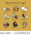 德國聖誕糖果圖示集/冬季設計，如斯托倫和lebkuchen 132848122