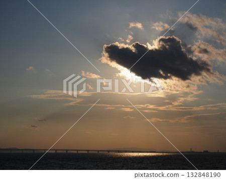 Evening view of Kansai skyline 132848190