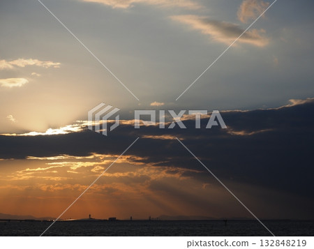 Evening view of Kansai skyline Evening view of Kansai skyline 132848219