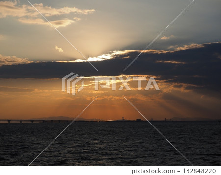 Evening view of Kansai skyline Evening view of Kansai skyline 132848220