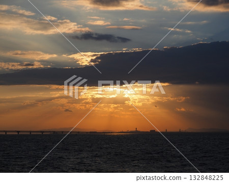 Evening view of Kansai skyline Evening view of Kansai skyline 132848225