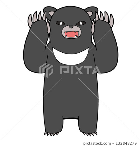 Angry bear with arms raised 132848279
