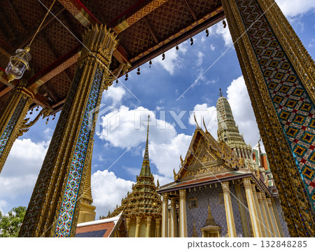 Pagoda at Wat Phra Kaew (Temple of the Emerald Buddha) Pagoda at Wat Phra Kaew (Temple of the Emerald Buddha) 132848285