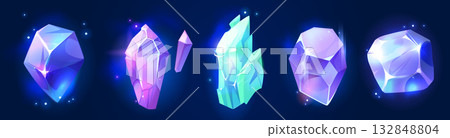 Color gem stones set isolated on background Color gem stones set isolated on background 132848804