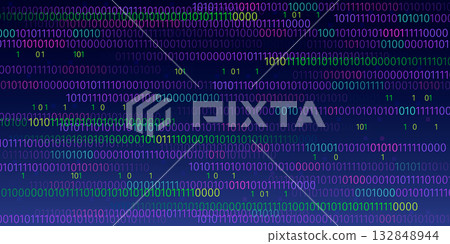 Abstract binary programming code on dark blue Abstract binary programming code on dark blue 132848944