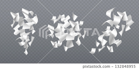 3d white paper sheets falling in pile 3d white paper sheets falling in pile 132848955