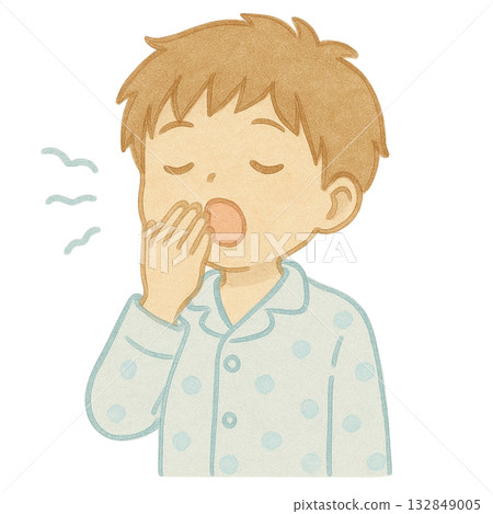[People] Illustration of a boy waking up 132849005