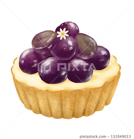 秋日風味，時尚葡萄塔插圖 132849013