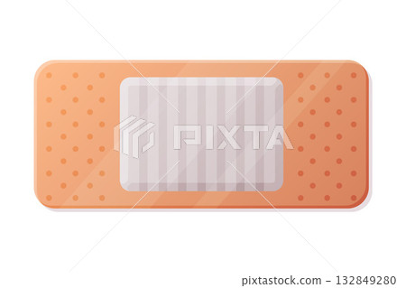 Medical Plaster or Adhesive Bandage for Injuries Vector Illustration 132849280