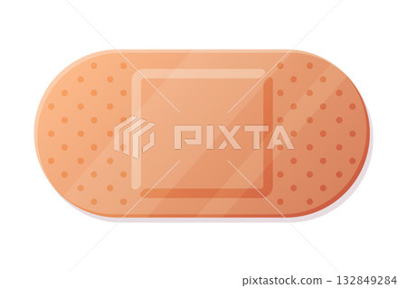 Medical Plaster or Adhesive Bandage for Injuries Vector Illustration 132849284