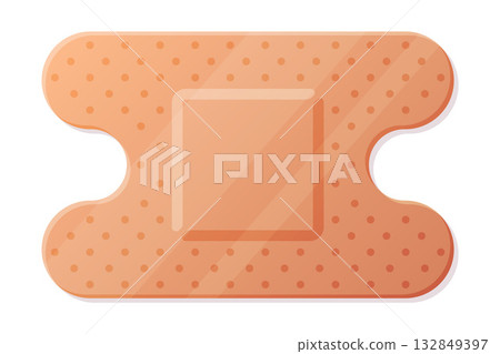 Medical Plaster or Adhesive Bandage for Injuries Vector Illustration 132849397