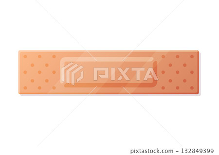 Medical Plaster or Adhesive Bandage for Injuries Vector Illustration 132849399