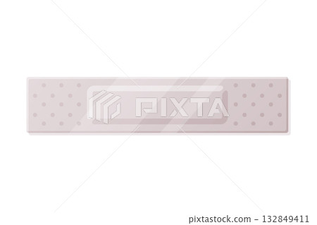 Medical Plaster or Adhesive Bandage for Injuries Vector Illustration Medical Plaster or Adhesive Bandage for Injuries Vector Illustration 132849411