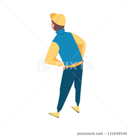 Pit Stop with Man Character Repair Motor Car Vector Illustration 132849540
