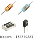 Colored pencil style resistor 132849823