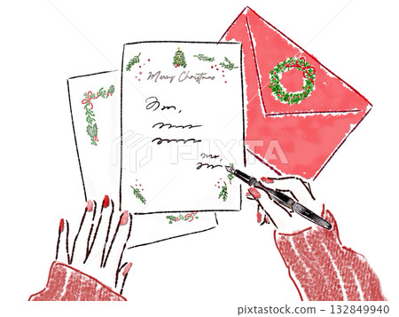 聖誕卡信件手寫 132849940