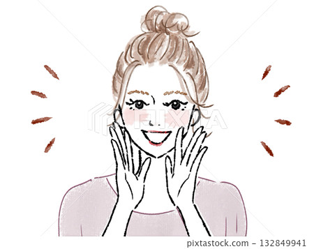 Woman, Hey, Call, Attention, Support, Both Hands Woman, Hey, Call, Attention, Support, Both Hands 132849941